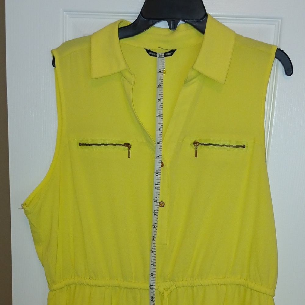Unique Spectrum Vibrant Yellow Sleeveless Tunic - Picture 6 of 6